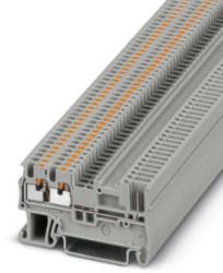 Through terminal block, push-in connection, 0.14-1.5 mm², 1 pole, 17.5 A, 6 kV, gray, 3212358