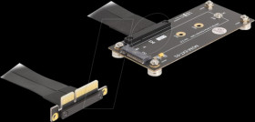 81502 Adapter PCIe 3.0 x4 male 90° angled to M.2 Key M female with cab