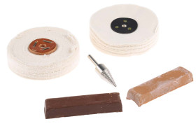 Zestaw do polerowania plastiku, masa: 2x 115g, Twardy wałek polerski z włókniny 100 mm x 2-części, miękki wałek