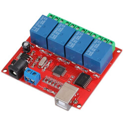 4-Channel 12V USB Controlled 10A/230V Relay Module