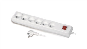 Przedłużacz Z Wyłącznikiem 6-Gniazd Z/U 10A 2M /Omy 3X1/ Biały Ps-670Ws