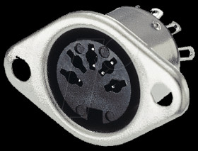 DIN socket, 5-pin, semi-circular