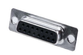 Złącze D-Sub 15-pinowe Żeński Proste Montaż na kablu raster 2.77mm Złoto na niklu