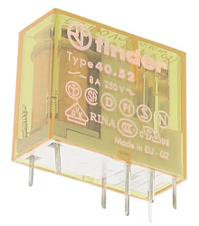 Przekaźnik 110V ac DPDT Finder 8 A 1.2W, montaż PCB 6900Ω Otwór przezierny