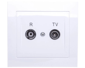 KIER Gniazdo antenowe RTV przelotowe 16dB białe GPA-16WP/00