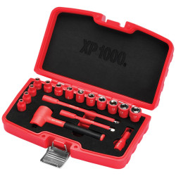 Draper 18115 XP1000® VDE Metric Socket Set, 1/4" Sq. Dr. (17 Piece)