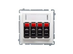 SIMON BASIC Gniazdo głośnikowe poczwórne z polem opisowym (moduł) białe BMGL3401/11 KONTAKT SIMON