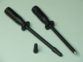 Końcówka pomiarowa 20.164.2 czarna igła ostra/gn.ban.4mm 10A/1000V