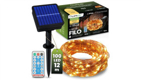 Girlanda Solarna Ogrodowa 100X Led Ozdobne Druciki 12M 3000K Ciepła + Pilot...