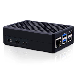 Black Aluminium Alloy Passive Cooling Case for Raspberry Pi 5