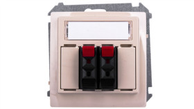 Simon Basic Gniazdo Głośnikowe Podwójne Z Polem Opisowym Beżowe Bmgl3.01/12