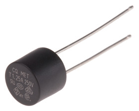 Bezpiecznik nieresetowalny 1.25A 250V RS PRO SB Termoplastyczne 35 A przy 250 V AC rozstaw 5.08mm