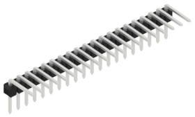 Pin header, 20 pole, pitch 2.54 mm, angled, black, 10138951