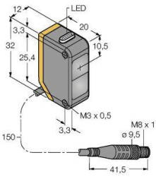 Bezzwrotny czujnik fotoelektryczny Turck Q20NRQ 3078224 1 szt.