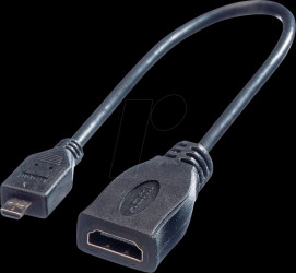 11045584 HDMI-A Buchse &gt; HDMI Micro-D Stecker, mit Ethernet, 0,15 m