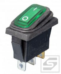 Przełącznik hermetyczny KCD1G-230V 15A/250VAC;podśw. zielony;ON-OFF;