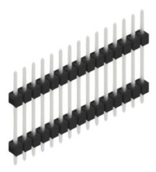 Pin header, 15 pole, pitch 2.54 mm, straight, black, SL515615Z