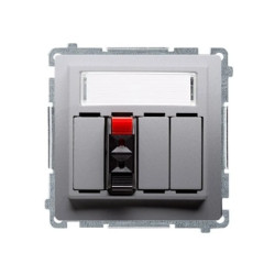 Simon Basic Gniazdo głośnikowe pojedyncze z polem opisowym stal inox BMGL31.01/21