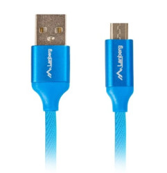 Przewód USB 2.0 HighSpeed USB - micro USB 1,8m niebieski PREMIUM QC 3.0 LANBERG