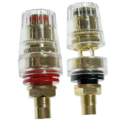 Gniazdo głośnikowe HD-520 któtki czerwone/czarne