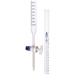 LabGlass Burettes Glass Key Single Bore 100ml Class-A White Graduation