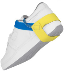 Permanent heel grounder, with velcro fastener, PA polyester, blue/yellow, BK0104005