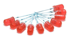 Opencircuit Red 5mm diffuse LED - 10 pieces