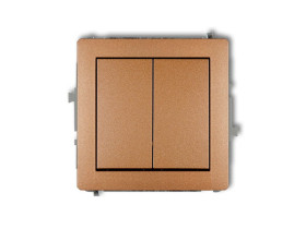 DECO Wyłącznik żaluzjowy z podtrzymaniem (dwa klawisze bez piktogramów) złoty metalik 8DWP-88.1 KARLIK