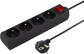 Listwa antyprzepiÄciowa 4 gniazda 1,5m czarna