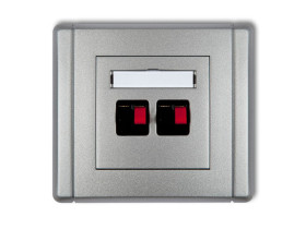 FLEXI Gniazdo głośnikowe podwójne srebrny metalik 7FGG-2 KARLIK