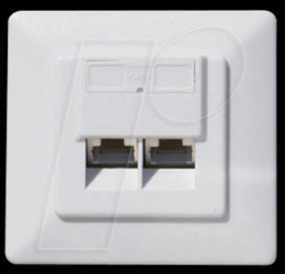 BS74276 cat.6A connector socket SET 2-point plain white