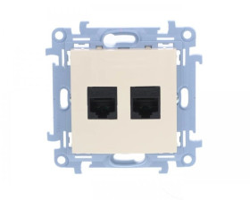 Simon 10 Gniazdo komputerowe podwójne 2xRJ45 kat.5e kremowe C52.01/41