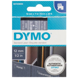 Taśma do drukarek D1 12mm x 7m biały/przezroczysty S0720600