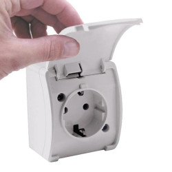 VIPLAST KOALA Gniazdo Schuko Pojedyncze z Białą Klapką