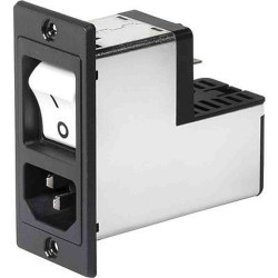 Gniazdo IEC z filtrem 6A Schurter Montaż na śrubę