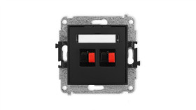 Icon Mechanizm Gniazda Głośnikowego Podwójnego Czarny Mat 12Igg-2