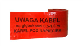 Folia Kablowa Czerwona Enea Szer. 30 Cm Grubość 0,5 Mm Z Perforowanymi...