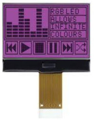 Wyświetlacz monochromatyczny LCD, , Graficzny 128 x 64, Midas
