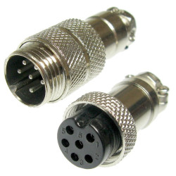 Złącze przem. na kabel 6pin kpl. (wt+gn) mikrofonowe NC/CB