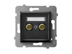 ARIA Gniazdo głośnikowe pojedyncze czarny metalik GGN-1U/m/33 OSPEL