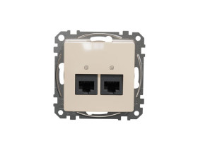 SEDNA DESIGN & ELEMENTS Gniazdo komputerowe 2xRJ45 kat.6 UTP beżowy SDD112462 SCHNEIDER ELECTRIC