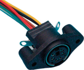 Panel socket, 6 pole, solder connection, straight, 0204027