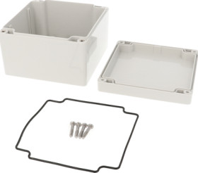 ABS enclosure, (L x W x H) 119 x 119 x 89 mm, light gray (RAL 7035), IP66, 1554PGY