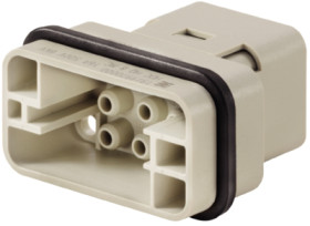 Pin contact insert, HQ, 8 pole, unequipped, crimp connection, with PE contact, 1919970000