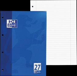 100050352 A4 notepad, lined, 50 sheets, ruling 27, punched