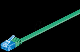96308 Cat.6a Flat 0100 Patch green  1m