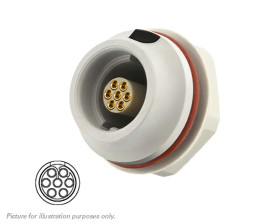 Złącze wielostykowe przemysłowe 7-pinowe Montaż przedni Gniazdo Souriau Sunbank by Eaton