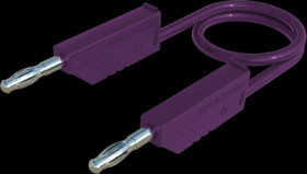 Measuring lead with (4 mm plug, spring-loaded, straight) to (4 mm plug, spring-loaded, straight), 0.5 m, purple, PVC, 2.5 mm², C