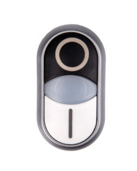 Napęd przycisku podwójny biało/czarny /O-I/ z podświetleniem z samopowrotem M22-DDL-WS-X1/X0 216706