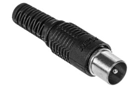 Wtyk TV z odgiętką (RG6)